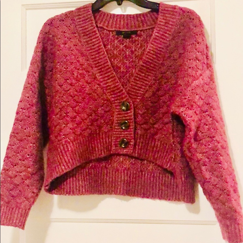 Burgundy grandpa cardigan
